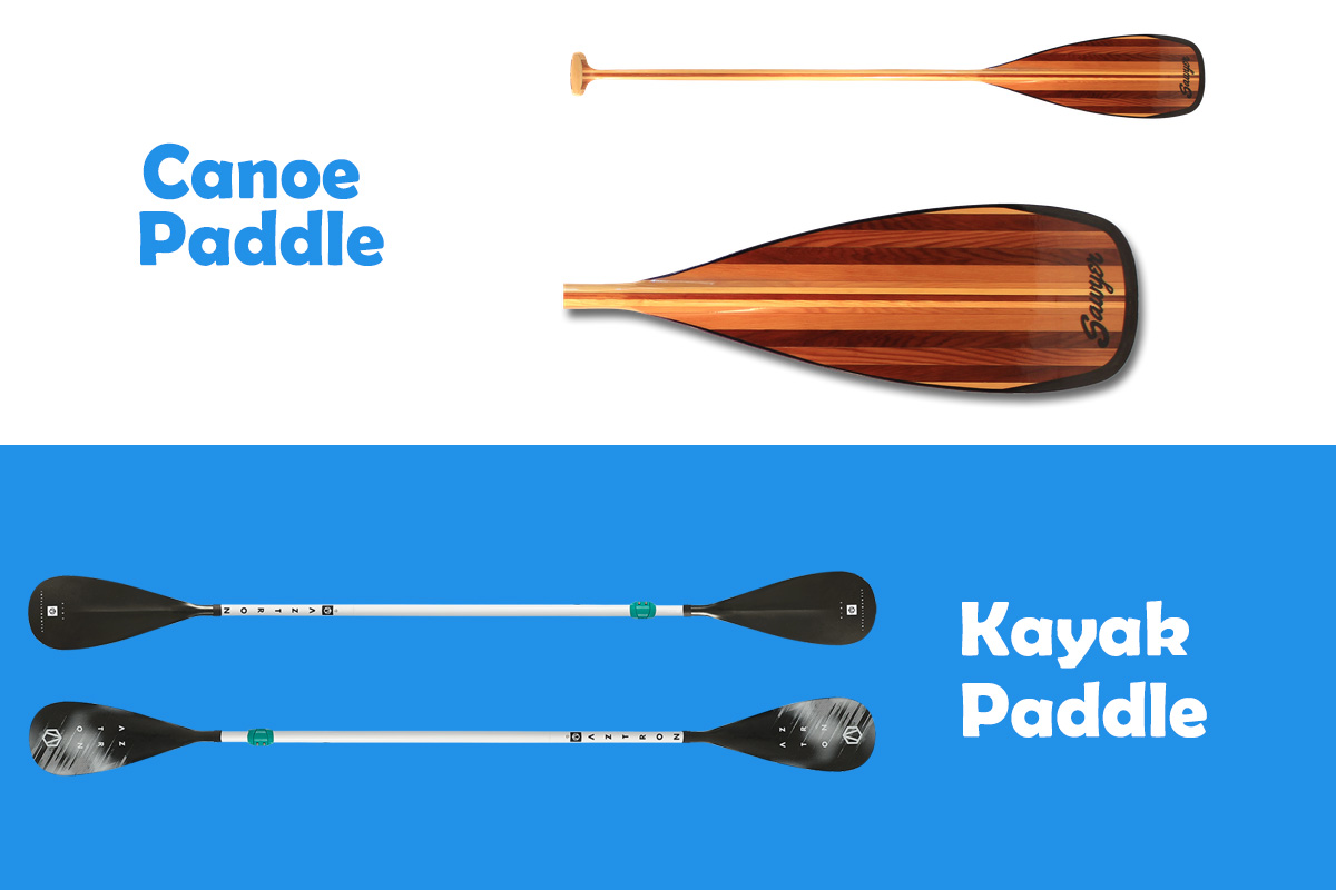 The main difference between a kayak and a canoe paddles.